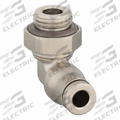 LEGRIS Push-Fit Elbow Fitting: 4 mm OD x 1/8 in Pipe Size, Push-to-Connect x MBSPP - Nickel-Plated Brass Tube Fittings