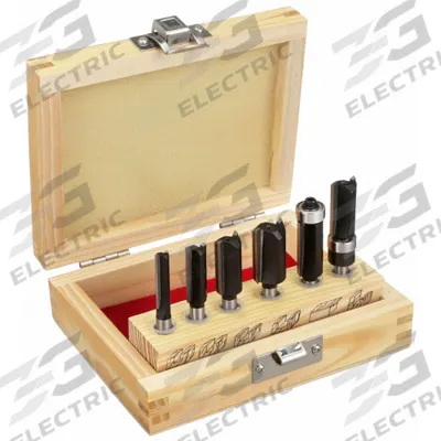 APPROVED VENDOR Router Bit Set: Fractional Inch, 6 Pieces - Carbide-Tipped Router Bit Sets