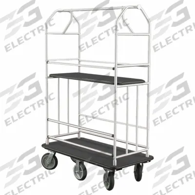 GLARO Bellman Cart: 1 in Frame Dia, 49 in Overall Lg, 25 in Overall Dp, 71 in Overall Ht - Condo Bellman Carts