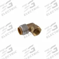 SHARKBITE Push-Fit Elbow Fitting: 3/4 in Pipe x 3/4 in Pipe Size, Push-to-Connect x FNPT, Brass (MPN UR314). Key specifications — Brand: SHARKBITE.