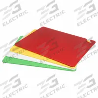 SAN JAMAR Cutting Board Set: 24 in Overall Lg, 18 in Overall Wd, Green/Red/White/Yellow, Co-Polymer (MPN CB1824QS). Key specifications — Color: Yellow; Brand: SAN JAMAR; Material: Co-Polymer; NSF Certified: Yes.