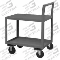 APPROVED VENDOR Utility Cart: 1,400 lb, 36 in L x 18 in W Shelf, 2 Shelves, Gray, Raised (MPN LDO-183639-2-5PO-95). Key specifications — Caster/Wheel Configuration: (2) Swivel; Brand: APPROVED VENDOR; Caster Wheel/Tread Material: Polyolefin.