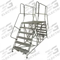 COTTERMAN Mobile Work Platform: 5.8 ft Platform Ht - Max, 36 in x 48 in, Steel, 800 lb Load Capacity (MPN 7DWP3648RA3B4CC1P6). Key specifications — Folding: Not Foldable; Mobility: Rolling; Components Included: Rubber Foot Pads; Use Location: Indoor; Brand: COTTERMAN; Color: Gray; Height Adjustability: Fixed Height; Includes Handrails: Handrails Included.