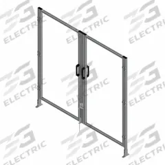 T-Slot Framing System Door: Stand-Alone, Gray, Double Swing, 84 in H x 75 in W x 5 1/2 in D, Solid (MPN 47783). Key specifications — Finish: Anodized; Brand: FAZTEK; Panel Color: Clear; Panel Type: Solid; Color: Gray; Material: Polycarbonate; Assembly: Assembled; Manufacturer Part Number: 47783.