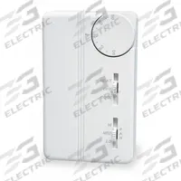 PECO Fan Coil Thermostat: Heat and Cool, Cool-Heat-Off, 50° to 90°F, Slide Switch, 24 to 277V AC (MPN TA155-046). Key specifications — Application: Heat and Cool; Key Features: Smart Energy Management; System Settings: Cool-Heat-Off; Switch Type/Action: SPDT, Open/Close on Rise; Temperature Control Range: 50° to 90°F; Stages: 1H/1C; Voltage: 24 to 277V AC; Brand: PECO.
