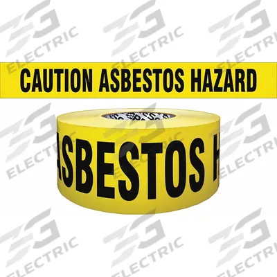 APPROVED VENDOR Barricade Tape: 1,000 ft Lg, 3 in Wd, Caution Asbestos Hazard Legend - Specific Caution Messaging Barrier Tape