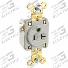 HUBBELL Receptacle: Single, 5-20, Gray, 125V AC, 20 A, 2 Pole / 3 Wire (MPN HBL5361GRY)