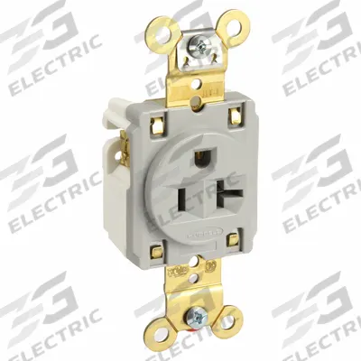 HUBBELL Receptacle: Single, 5-20, Gray, 125V AC, 20 A, 2 Pole / 3 Wire (MPN HBL5361GRY) - General Purpose Receptacles