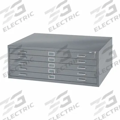 SAFCO PRODUCTS Flat File Cabinet: Gray, 5 Drawers, 16 1/2 in Overall Ht, 29 3/8 in Overall Dp - Flat File Cabinets