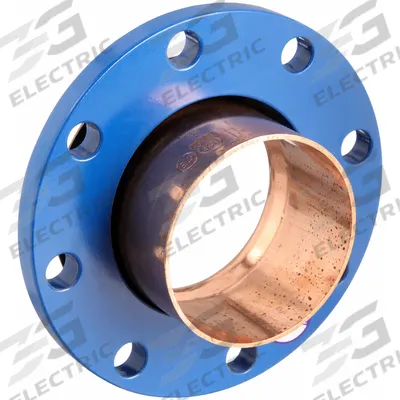 STREAMLINE Sweat Fitting Adapter: 8 in CTS x 8 in CTS, Cup x Flange, No Center Stop - Low-Lead Cast Copper & Bronze Tube Flanges