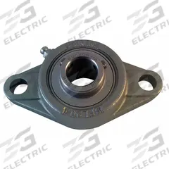 NTN 2 Bolt Flange Bearing: Radial Ball, 1 1/4 in Bore, SS, Set Screws, 5 13/32 in Lg, 1 3/4 in Wd (MPN SUCFL207-20). Key specifications — Bore Type: Cylindrical; Brand: NTN; Lubricant Material: FDA/USDA-H1 Solid Grease; Mounting Bolt Size: 5/8 in; System of Measurement: Inch; Included Bearing Cap: None.