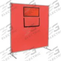 STEINER Welding Curtain with Window: Silicone-Coated Fiberglass, 6 ft Ht, 8 ft Wd, Red (MPN 384-338F-6X8). Key specifications — Brand: STEINER; Curtain Material: Silicone-Coated Fiberglass.
