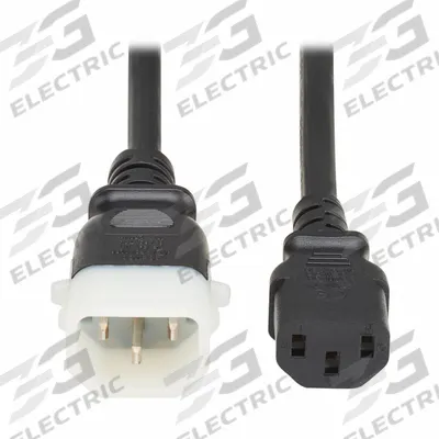 EATON Power Cord: 6 ft Lg, 3/18, Non-NEMA Plug, C14 Plug, Non-NEMA Receptacle - Electronic Equipment Power Cords