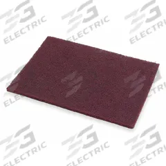 SCOTCH-BRITE Sanding Hand Pad: 6 in x 9 in, Aluminum Oxide, Very Fine, Maroon, 7447B (MPN 7000027560). Key specifications — Series: 7447B; Brand: SCOTCH-BRITE.