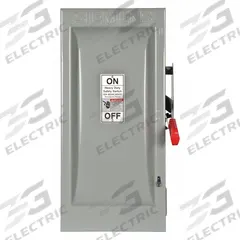 SIEMENS Safety Switch: Fusible, 100 A, Three Phase, 600V AC, Galvanized Steel, Indoor (MPN HF363). Key specifications — Brand: SIEMENS.