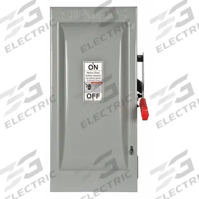 Siemens Safety Switch: Fusible, 100 A, Three Phase, 600V AC, Galvanized Steel - Fusible Safety Switches