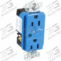 HUBBELL Receptacle: Duplex, 5-15, Blue, 125V AC, 15 A, 2 Pole / 3 Wire (MPN HBL5262SA)