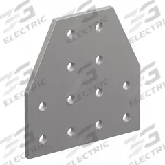 Tee Flat Plate: T Flat Plate, 10 Series, 3/16 in x 4 in x 4 in, For 17/64 in Slot Wd, 12 Holes (MPN 4125). Key specifications — Material: Aluminum; Brand: 80/20; Finish: Anodized.