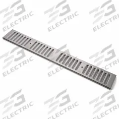 ZURN Grate: A, Rectangular, Slotted, 5 3/8 in Overall Wd, 40 in Overall Lg, 3/4 in Overall Ht, Gray (MPN P6-FS). Key specifications — Color: Gray; Brand: ZURN; Finish: Unfinished; Grate Surface Type: Slotted.