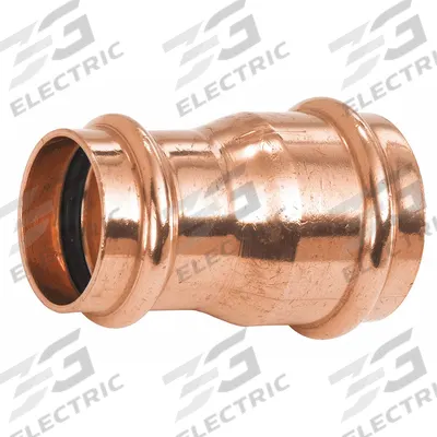 NIBCO Coupling,2-1/2" x 1-1/2",Press Ends: Straight, 2 1/2 in CTS x 1 1/2 in CTS size - Plumbing Copper & Bronze Press Tube Fittings