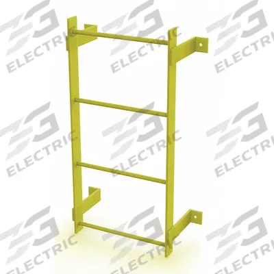TRI-ARC Ladder,Steel,Standard Fixed,4-Rung: 4 ft Overall Ht, 25 in Overall Wd, Steel - Fixed Ladders