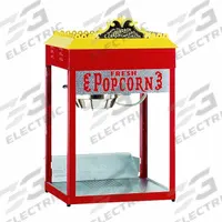 Antique Style Popcorn Maker: 12 oz, Red/Yellow, Stainless Steel, 41 in Overall Ht, 25 in Overall Wd (MPN T312A1X-AXX-X). Key specifications — Brand: CRETORS; Manufacturer Part Number: T312A1X-AXX-X; Voltage: 120V AC; Capacity: 12 oz; Material: Stainless Steel.
