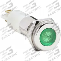 APPROVED VENDOR Flush Panel Light: 10 mm Panel Mounting Hole Dia, LED, Green, Flush Head, H10 (MPN 24M101). Key specifications — Brand: APPROVED VENDOR; Electrical Connection: 0.11 Male Quick Disconnect.
