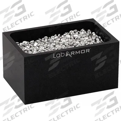 LAB ARMOR Double Black Bead Block: Aluminum, 6 in Overall Wd, 3 3/4 in Overall Lg - Dry Bath Blocks