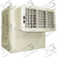 DAYTON Window Evaporative Cooler: 1,000 sq ft – 1,400 sq ft, 6.3 gal Water Capacity, 1/8 hp HP (MPN 4RNN8). Key specifications — Number of Speeds: 2; Brand: DAYTON.