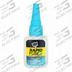 DAP Instant Adhesive: RapidFuse, Gen Purpose, 0.85 fl oz, Bottle, Clear (MPN 00155). Key specifications — Series: RapidFuse; Primary Applications: General Purpose; Materials Bonded: Stone; Brand: DAP; Secondary Compatible Materials: Concrete and Masonry.