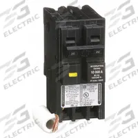 SQUARE D Miniature Circuit Breaker: 20 A, 120/240V AC, Single Phase, 10kA at 120/240V AC, 2 Poles (MPN HOM220GFI). Key specifications — Phase: Single; Amps: 20 A; AC Voltage Rating: 120/240V AC; Max. AIR Rating: 10kA at 120/240V AC; For Use With: Homeline Load Center; Brand: SQUARE D.