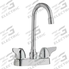 CHICAGO FAUCETS Gooseneck Bathroom Faucet: 1895, Cast Brass, Polished Chrome Finish, Centerset, NPSM (MPN 1895-ABCP). Key specifications — Includes: Mounting Hardware; Brand: CHICAGO FAUCETS; Series: 1895.