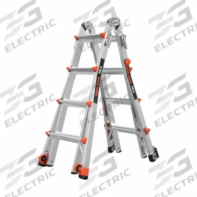 LITTLE GIANT Combination Ladder: 6 Configurations, Aluminum, 375 lb Load Capacity - Staircase & Extending Multifunction Ladders
