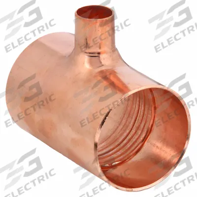 NIBCO Sweat Fitting Tee: 3 in CTS x 3 in CTS x 3/4 in CTS, Cup x Cup x Cup - Wrot Copper Tube Fittings