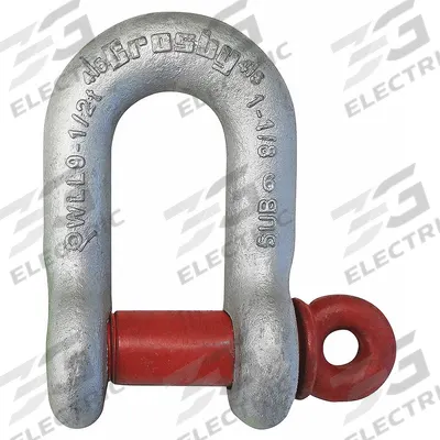 CROSBY D-Shackle: Chain Shackle, 24,000 lb Working Load Limit, 2 1/32 in Wd Between Eyes - Chain Shackles for Lifting