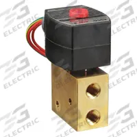 REDHAT Solenoid Valve: 3-Way, Configurable, 1/4 in Pipe Size, 110V AC/120V AC, Manual Reset (MPN EF8308B040120/60,110/50DA). Key specifications — Pipe Size: 1/4 in; Voltage: 120V AC; Brand: REDHAT; Coil Enclosure: Watertight.