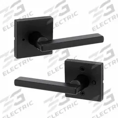 KWIKSET Door Lever Lockset: Privacy Lever Locksets, ADA Compliant (MPN 730HFL-SQT-514-6AL-RCS). Key specifications — Ligature Resistance: Not Ligature-Resistant; Brand: KWIKSET; Lockset Function ANSI Code: F76; Visual Indicator Message: No Message; Lockset Style: Rose; ADA Compliant: Yes; Finish: Black Painted : Zinc.