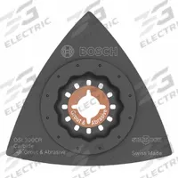 BOSCH Oscillating Scraper Blade: 3 in Blade Wd, 3 in Blade Lg, Carbide Grit, Starlock Connection (MPN OSL300CR). Key specifications — attr1097676: BOSCH; attr1097658: Carbide Grit; attr1097655: Triangular.
