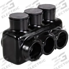 POLARIS Multitap Connector: 3 Port, Single-Sided Entry, 6 AWG – 3/0 AWG Wire Size, Black (MPN IPL3/0-3B). Key specifications — Body Material: Aluminum; Brand: POLARIS.