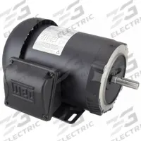 WEG General Purpose Motor: C-Face/Rigid Base Mount, Totally Enclosed Fan Cooled, 3/4 hp, 1,755 RPM (MPN .7518ES3E56C-S). Key specifications — Brand: WEG; Nameplate Voltage @ 60 Hz: 208-230/460V AC; Full Load Current @ 60 Hz: 2.70-2.44/1.22 A; Nameplate RPM @ 60 Hz: 1,755 RPM; Motor Enclosure: TEFC.