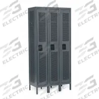 APPROVED VENDOR Wardrobe Locker: 36 in x 18 in x 78 in, Ventilated, 1 Tiers, 3 Units Wide, Gray (MPN 2HFL2). Key specifications — Brand: APPROVED VENDOR; Locker Color: Gray; Door Type: Ventilated; Locker Material: Steel; Assembled: Unassembled; Number Plate Included: No.
