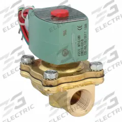 REDHAT Solenoid Valve: 2-Way, Normally Closed, 1/2 in Pipe Size, 110V AC/120V AC, Watertight (MPN 8210G002). Key specifications — Pipe Size: 1/2 in; Voltage: 120V AC; Brand: REDHAT; Coil Enclosure: Watertight.