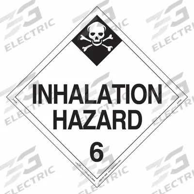 LABELMASTER Inhalation Hazard Placard: Inhalation Hazard 6, 10 3/4 in x 10 3/4 in, Vinyl - Class 6: Toxic, Poison Inhalation & Infectious Substances
