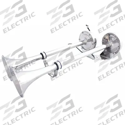 FIAMM Electric Horn: 12V DC, Full Tone, Electric, Silver, Unfinished - Air-Powered Horns