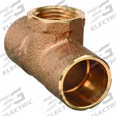APPROVED VENDOR Sweat Fitting Tee: 3/4 in CTS x 3/4 in CTS x 1/2 in Pipe, Cup x Cup x FNPT - Cast Copper & Bronze Tube Fittings