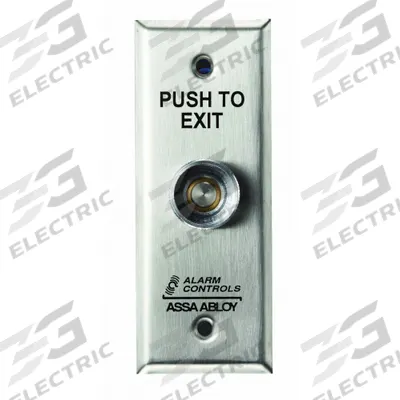 ALARM CONTROLS Exit Delay Timer: 3 3/4 in Ht, Silver, Silver – 302 Stainless Steel - Push-to-Exit Buttons