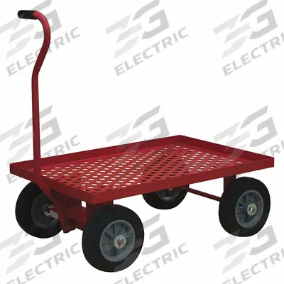 APPROVED VENDOR Wagon Truck: 1,200 lb Cap, 36 in L x 24 in W x 11 1/8 in H Deck, T-Shaped - Flow-Through Lipped Metal Deck Trucks