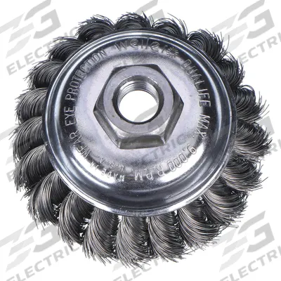WEILER Cup Brush: Twisted Steel, 3 1/2 in Dia, 0.014 in Fill Dia - Heavy-Cleaning Brushes for Contoured Carbon Steel Surfaces