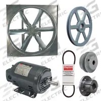DAYTON Supply Fan w/Drive Package: Belt Drive, 42 in Blade, Open Dripproof, 20,998 cfm, 3 ph (MPN 7AD09). Key specifications — Nameplate Voltage: 208-230/460V AC; Assembled: Unassembled; Brand: DAYTON; Enclosure Design: Open Dripproof Motor.