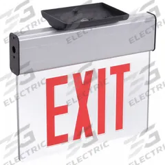 Exit Sign: 1 Faces, Red, Aluminum, Universal Field Selectable Chevrons, LED, Silver, Nickel Cadmium (MPN EDG 1 R EL SD). Key specifications — Housing Color: Silver; Brand: LITHONIA LIGHTING; Lighting Technology: LED; Self Diagnostics: Yes; Housing Material: Aluminum; Text Color: Red.